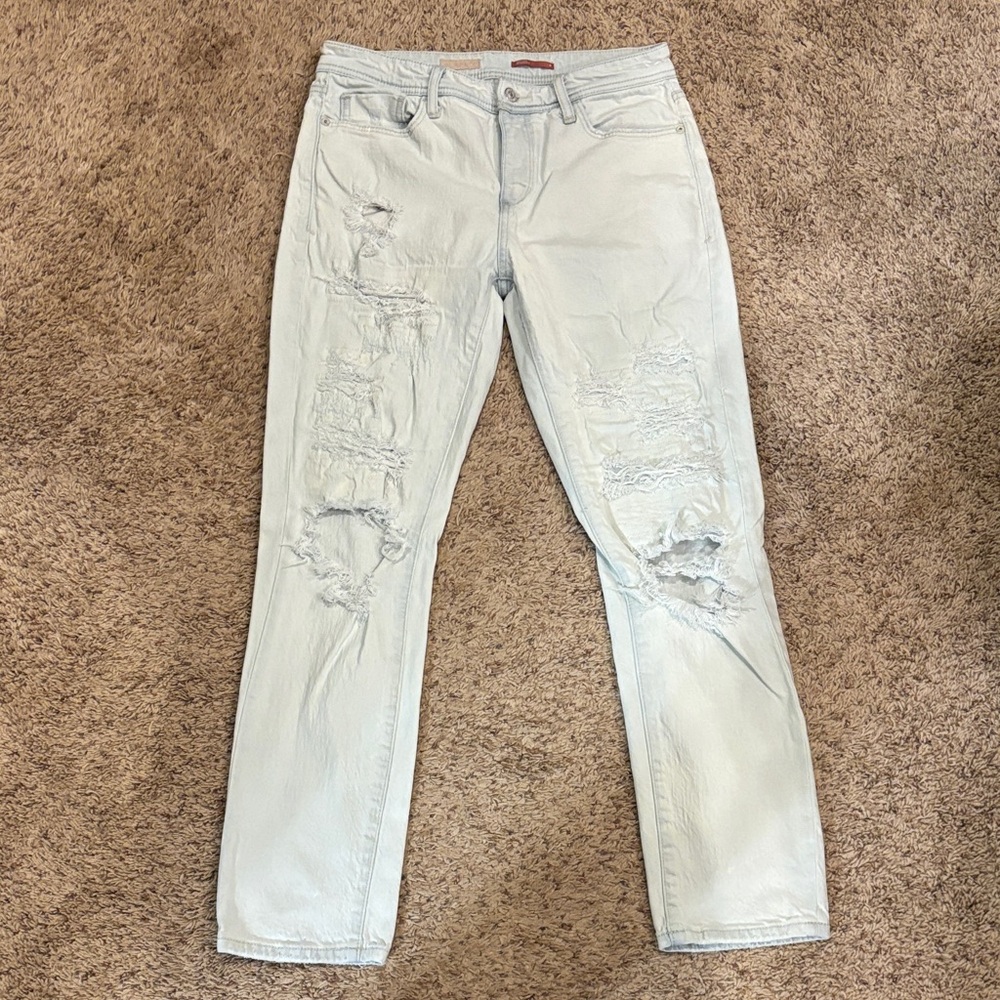 Pilcro Light Wash Distressed Slim Boyfriend Jeans